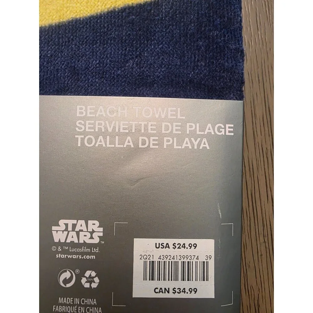 Disney Parks Grogu Beach Towel 50 X 47 NEW Beach Pool Star Wars